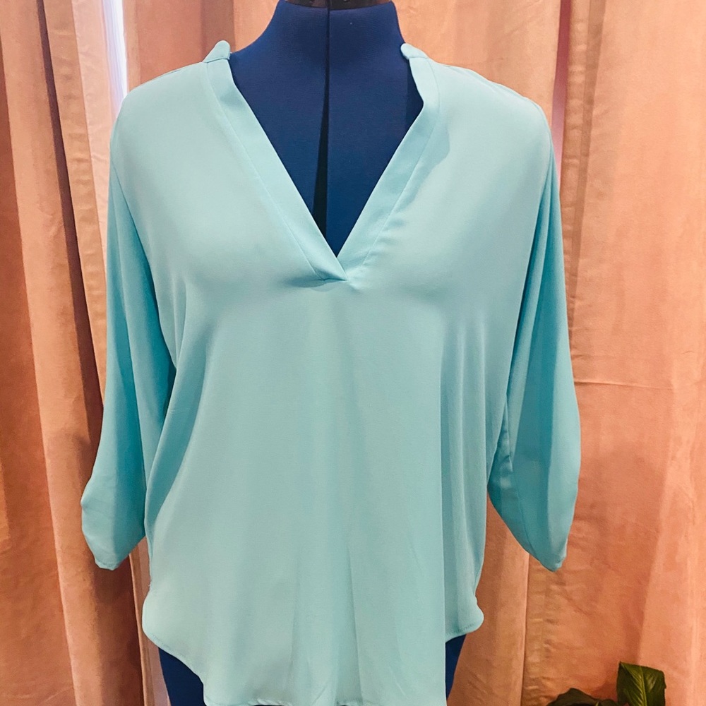 Light weight teal blouse